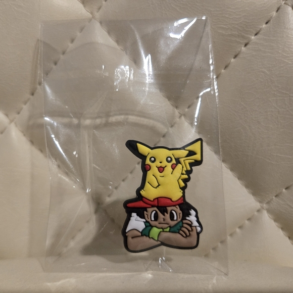 3/$10 Ash & Pikachu Pokemon Croc Charm - Picture 1 of 2